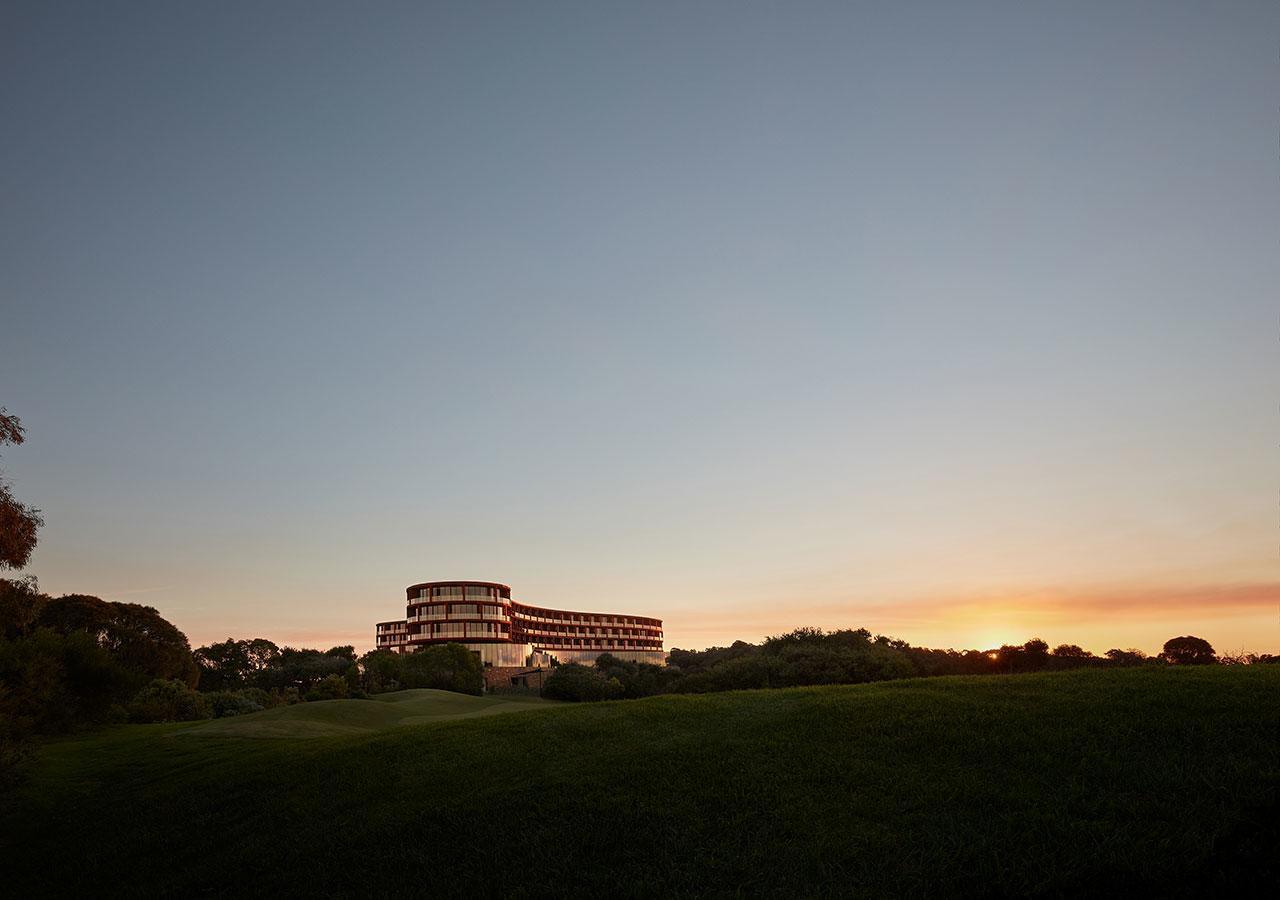 Racv Cape Schanck Resort Exterior photo The hotel at sunset